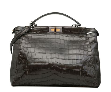 fendi peekaboo gray|Fendi peekaboo crocodile.